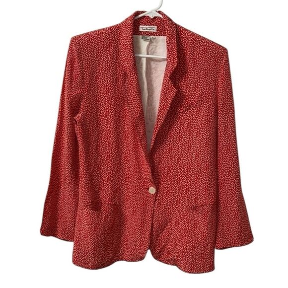 Talbots Red & White Silk Blazer(Size 10) - Picture 1 of 5